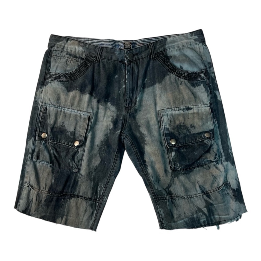 Men's Washed Black Jean Cargo Shorts